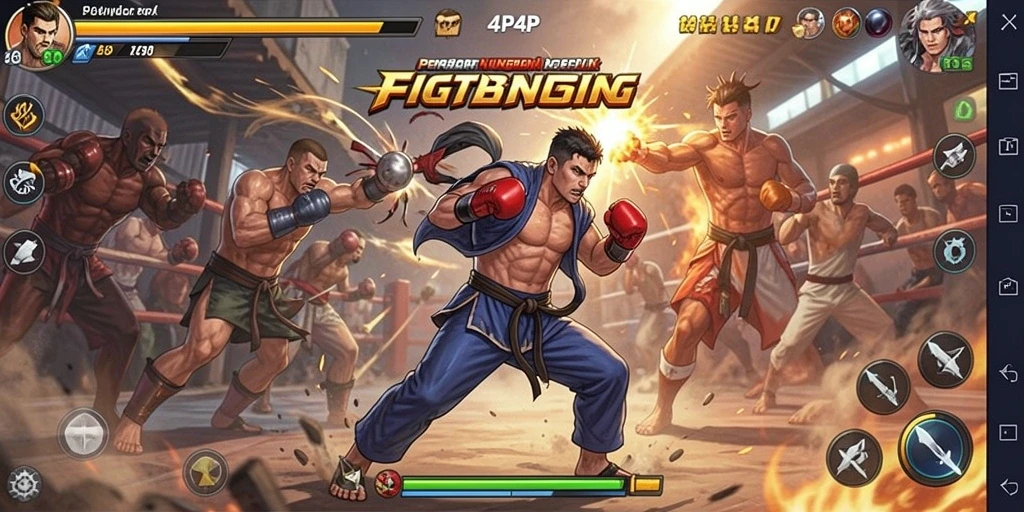 Tangkapan layar gameplay <strong>4P4P</strong> menampilkan pertarungan seru dan aksi mendebarkan.