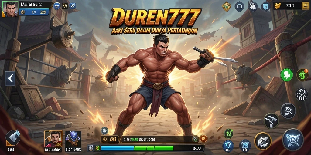 Screenshot menampilkan pertempuran seru dalam DUREN777 dengan grafis menawan.
