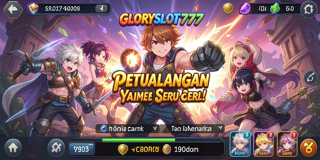 Gameplay seru GLORYSLOT777 dengan karakter Anime menarik.