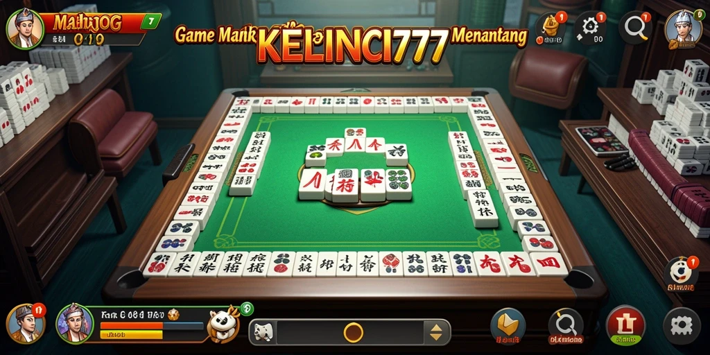 Screenshot gameplay KELINCI777 menampilkan papan Mahjong yang penuh warna.