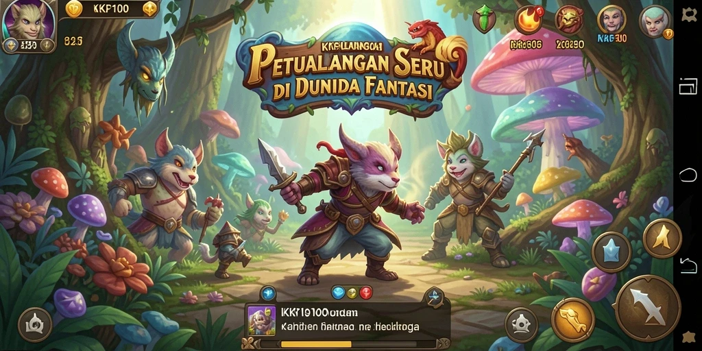 Tampilan gameplay KPK100 dalam dunia petualangan yang mendebarkan.