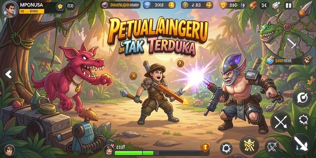 Tampilan gameplay MPONUSA yang menampilkan petualangan seru.
