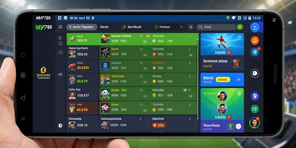 Screenshot utama MVP789 menampilkan pengguna yang menikmati taruhan olahraga.