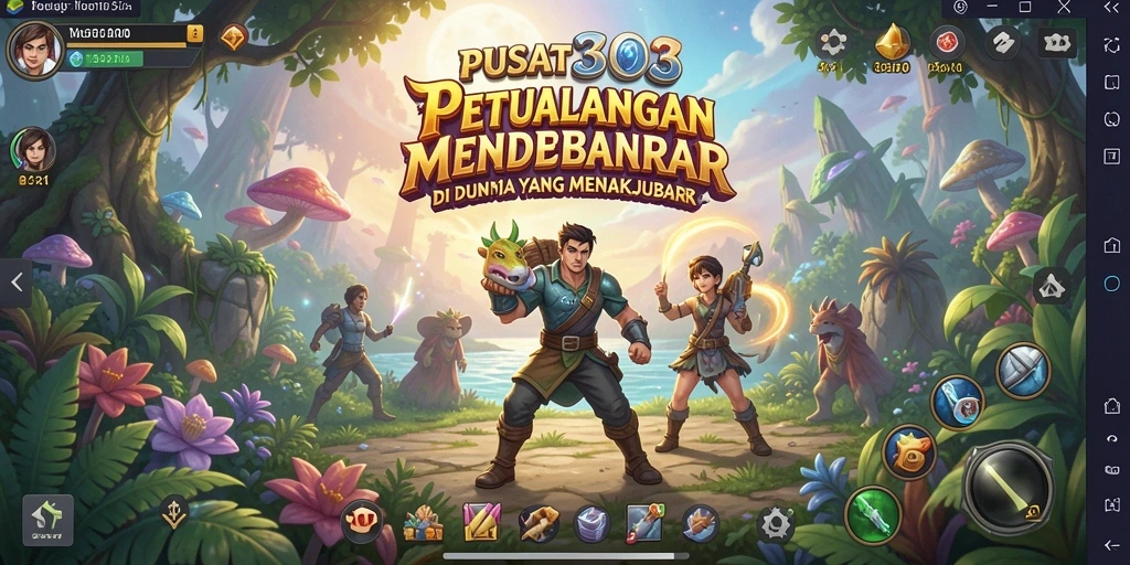 Tangkapan layar menampilkan karakter utama dalam aksi menjelajahi dunia petualangan.