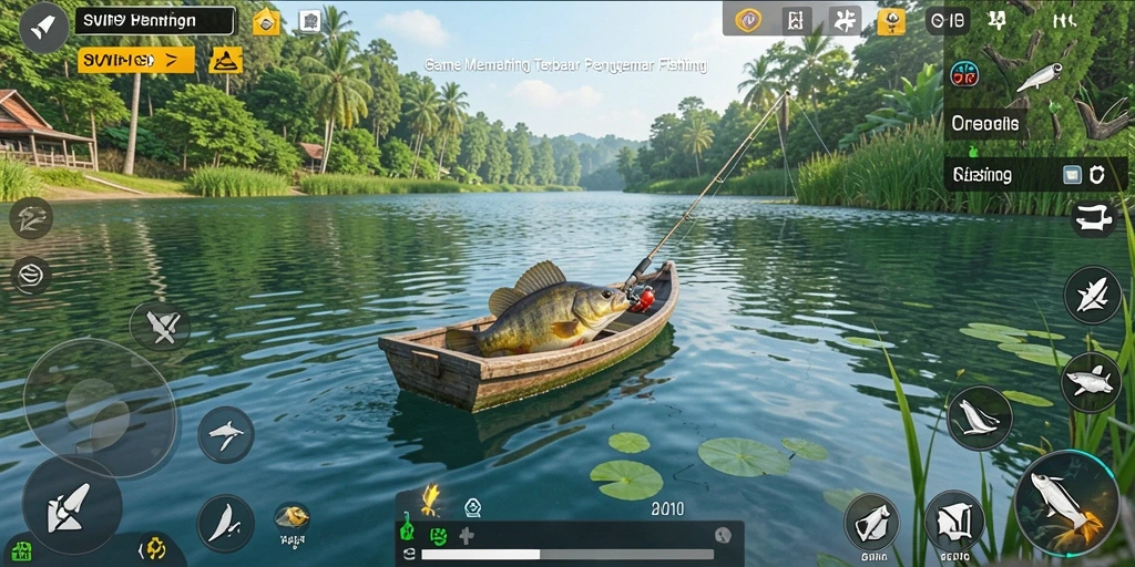 Screenshot utama SVIP9 menunjukkan momen menangkap ikan yang mendebarkan.